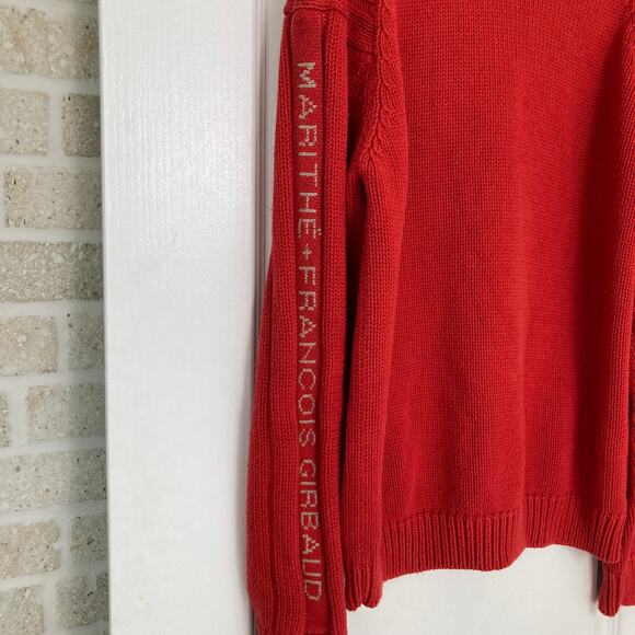 NWOT VINTAGE MARITHE FRANCOIS GIRBAUD Sweater Men L Red LogoSpellOut Turtleneck - Picture 4 of 7